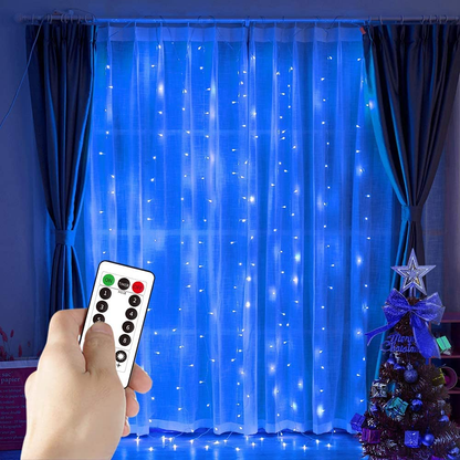 String Lights Curtain, USB Powered Fairy Lights for Bedroom Party, 8 Modes & IP64 Waterproof Ideal for Garden, Patio 