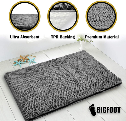Luxury Chenille Bathroom Rug Mat, Extra Soft and Absorbent Shaggy Rugs, Non Slip, Machine Wash