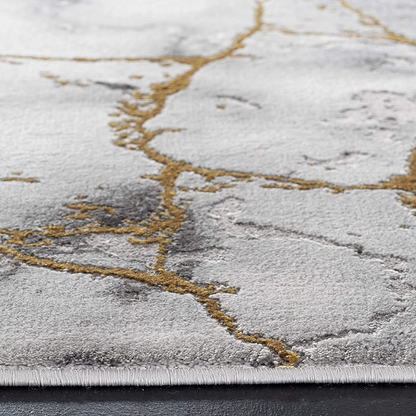 Safavieh Craft Collection CFT877F Modern Abstract Non-Shedding Living Room Bedroom Accent Area Rug, 4' x 6', Grey / Gold