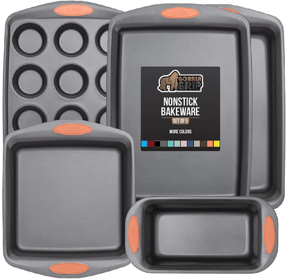 Multipack Gorilla Grip Bakeware Sets, Nonstick, Heavy Duty Carbon Steel