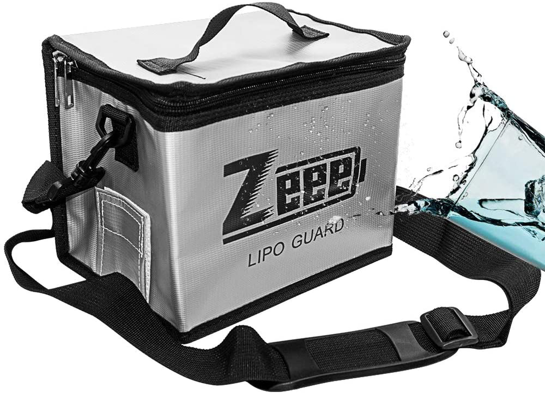 Zeee Lipo Safe Bag Fireproof Explosionproof Bag Large Capacity Lipo Battery Storage Guard Safe Pouch for Charge & Storage(8.46 x 6.5 x 5.71 in )