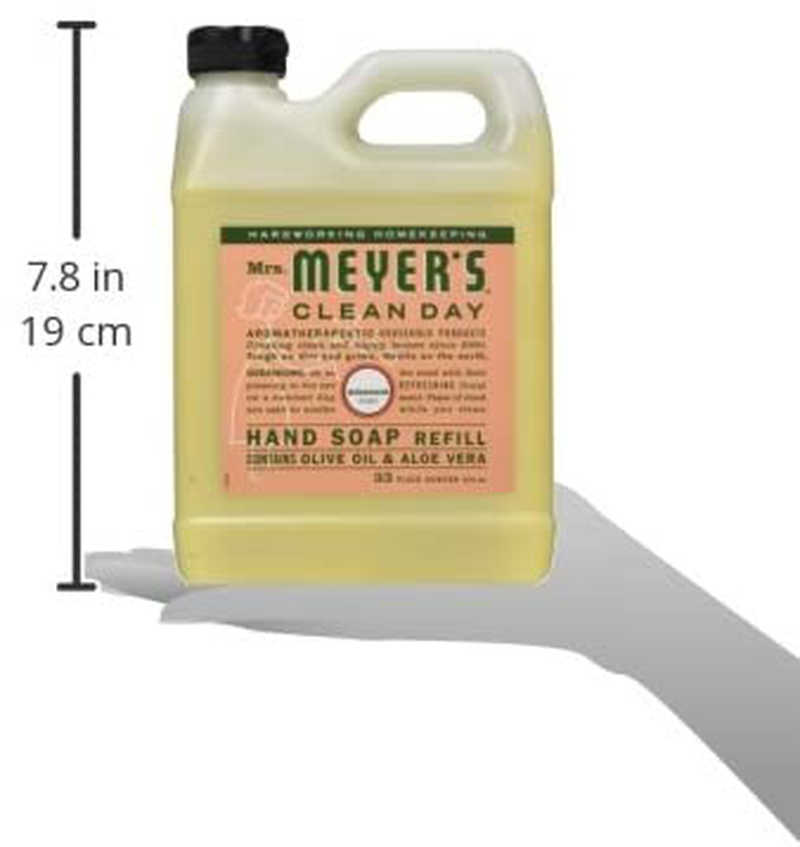 Mrs. Meyer's Clean Day Liquid Hand Soap, Cruelty Free and Biodegradable Hand Wash Made with Essential Oils, Geranium Scent, 12.5 oz - Pack of 3