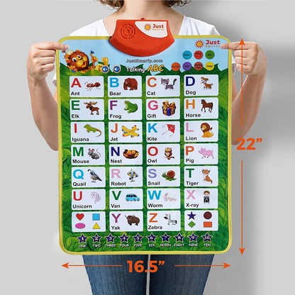 Just Smarty Interactive Abcs and 123s Learning Poster, Blue