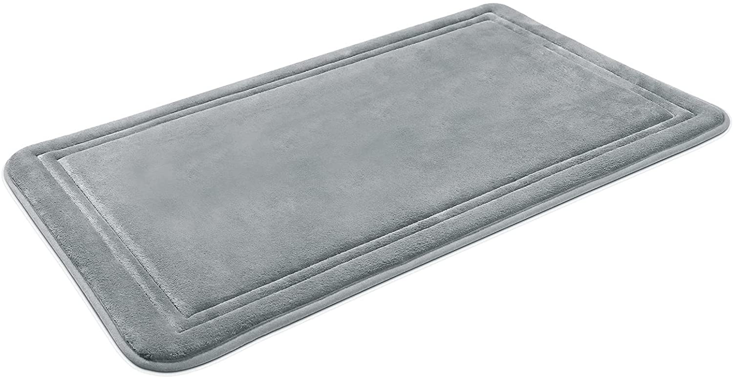 Memory Foam Bath Mat Non Slip Absorbent Super Cozy Velvet Bathroom Rug Carpet, Machine Washable