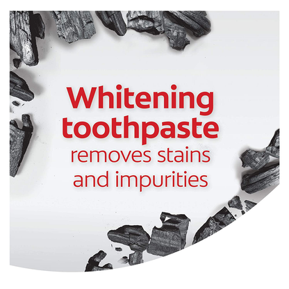 Colgate Activated Charcoal Toothpaste for Whitening Teeth with Fluoride, Natural Mint Flavor, Vegan - 4.6 ounce (3 Pack)
