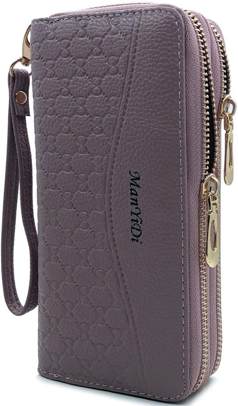 Wallet-NEWANIMA Women Multi-card Two Fold Long Zipper Clutch Purse (Style8-Black)
