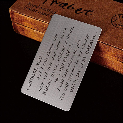 Engraved Wallet Insert Card, I Love You Forever, Anniversary Card Gifts, Soulmate Gifts for Him Her, Gifts for Boyfriend Husband, Valentine's Gifts for Men, Christmas Presents