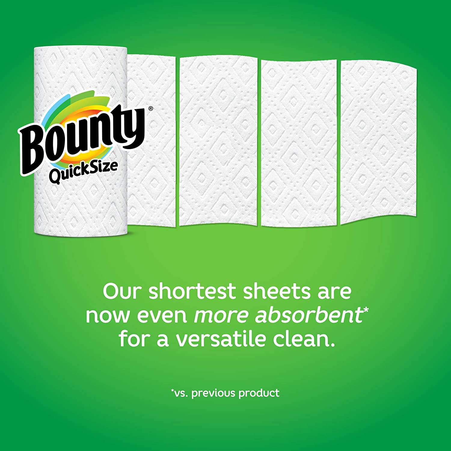 Bounty Quick-Size Paper Towels, 12 Family Rolls = 30 Regular Rolls