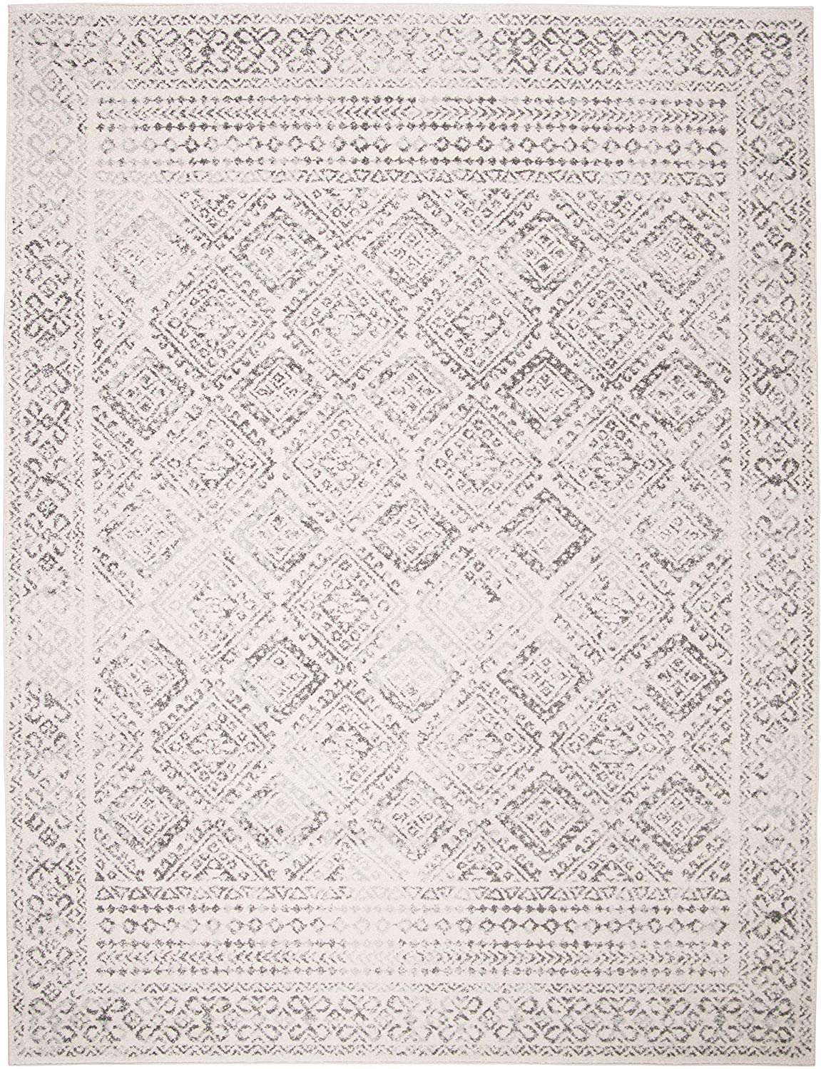 Safavieh Tulum Collection TUL264F Moroccan Boho Distressed Non-Shedding Stain Resistant Living Room Bedroom Area Rug, 6' x 9', Dark Grey / Ivory