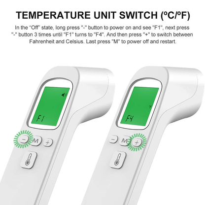 Forehead Thermometer Non-Contact Infrared Digital Thermometer, Ear Thermometer with Fever Alarm for Baby and Adults RW-FTW05