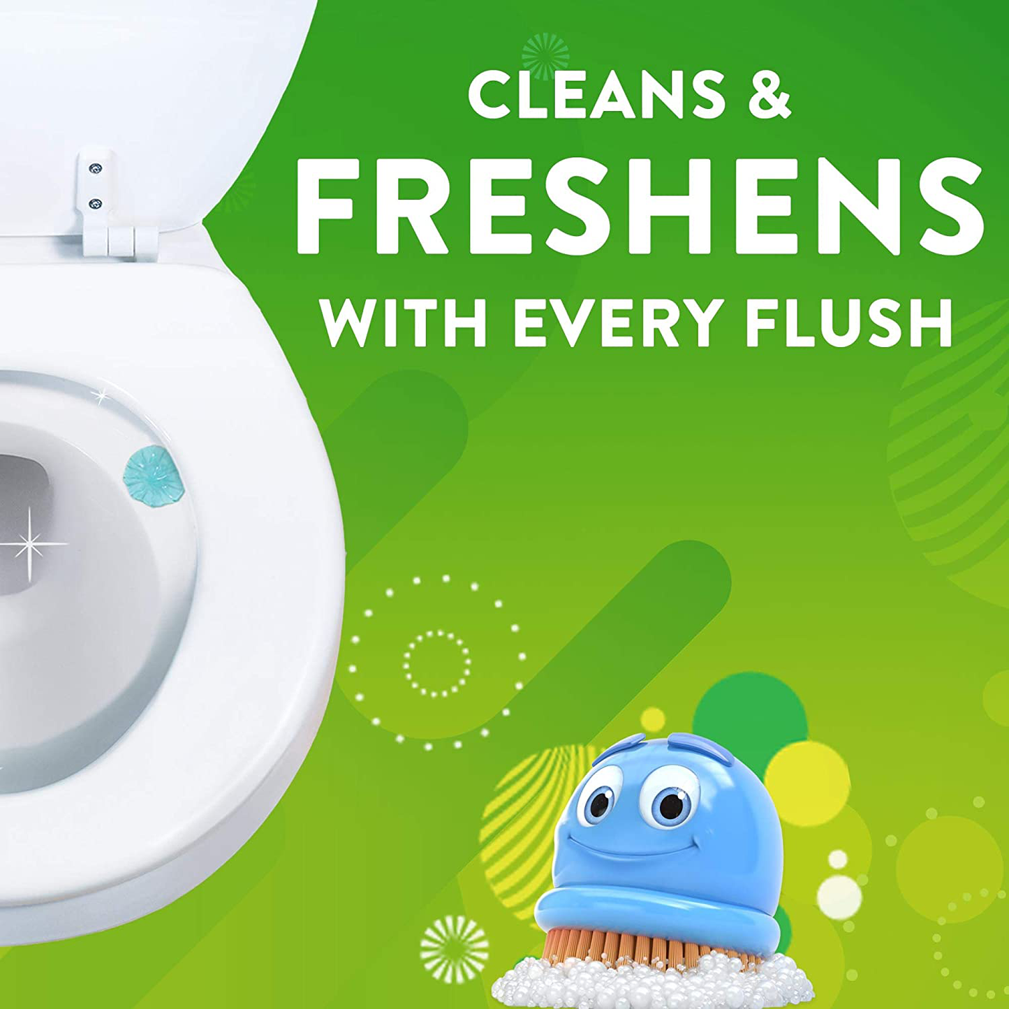 Scrubbing Bubbles Fresh Gel Toilet Bowl Cleaning Stamps, Gel Cleaner, Helps Prevent Limescale and Toilet Rings, Rainshower Scent, 6 Stamps
