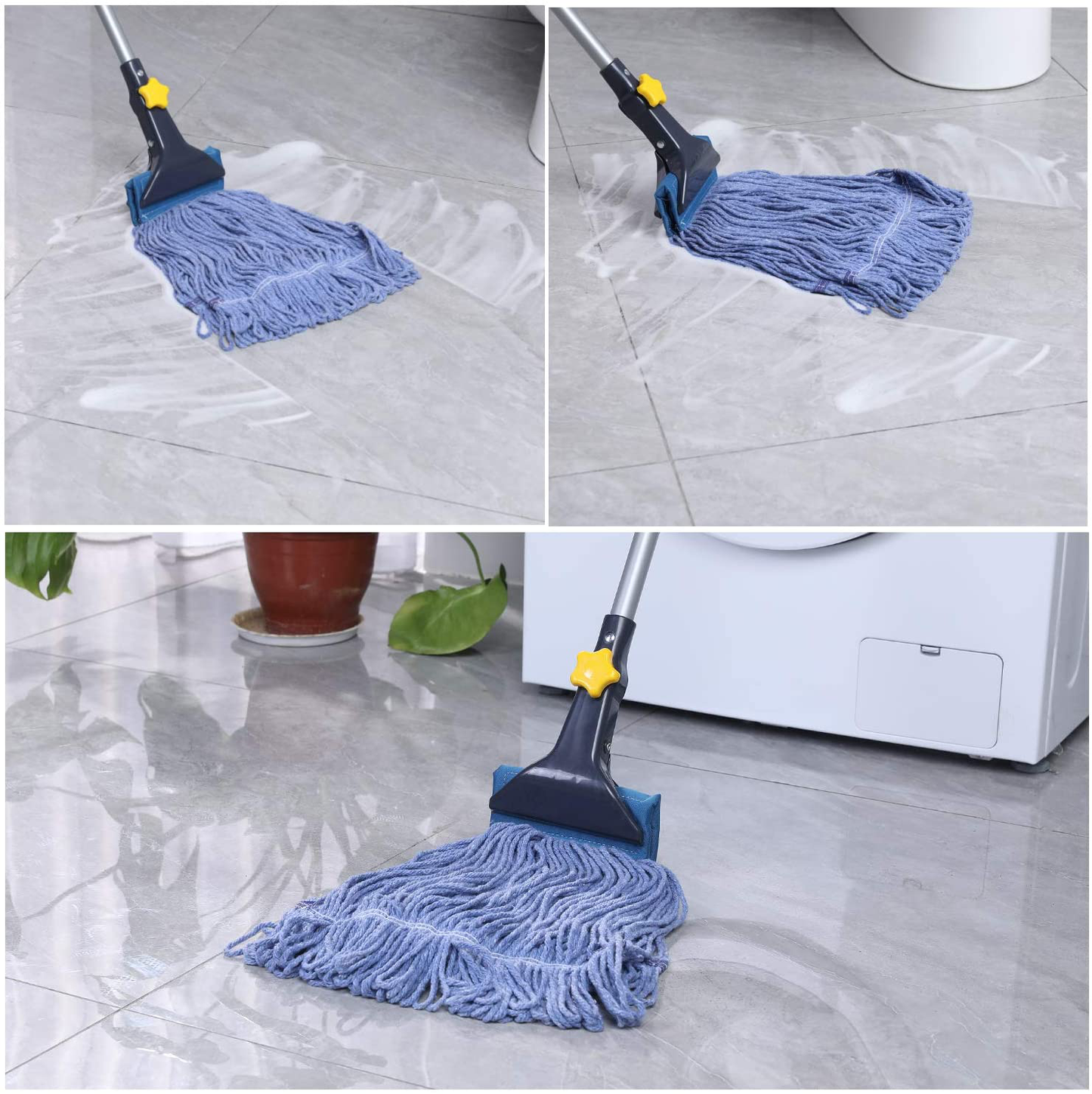 Yocada Looped-End String Wet Mop Head Refill Replacement Heavy Duty Cotton Commercial Industrial Grade Floor Cleaning