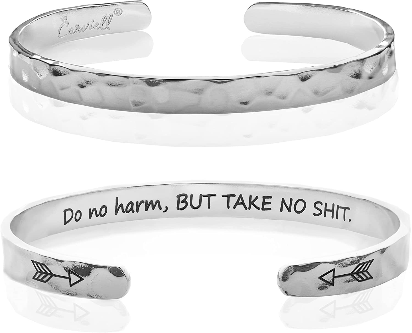 Carviell Bracelets for Women, Personalized Gifts for Her, Mom, Best Friend, Inspirational Friendship Cuff for Teen Girls, Engraved, Birthday Gift Jewelry