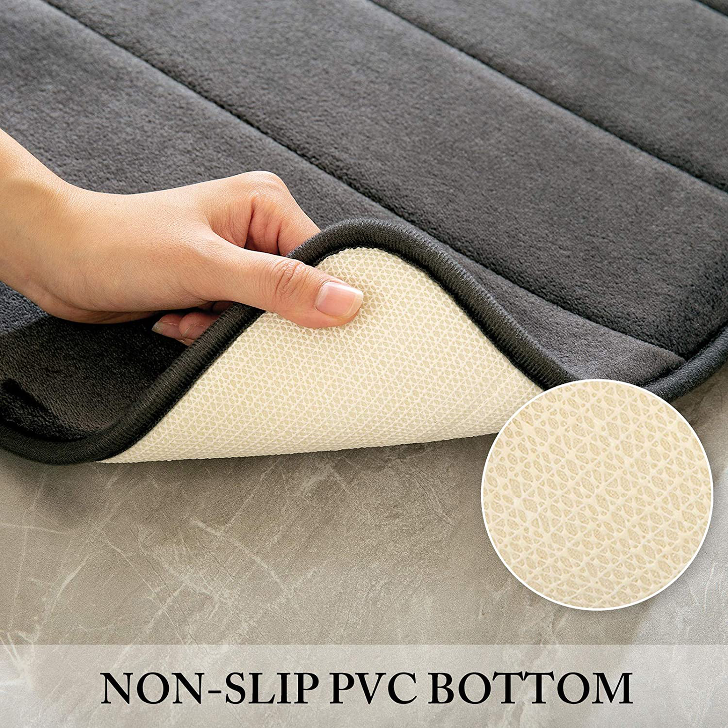 Memory Foam Bath Mat Rug, Non Slip Soft Bathroom Rug Thick Extra Absorbent 