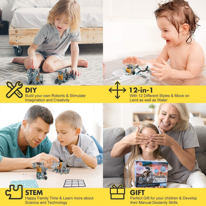 CIRO 12-in-1 Solar Robot Toys, STEM Education Activities Kits for Kids 8-12, 190 Pieces Building Sets
