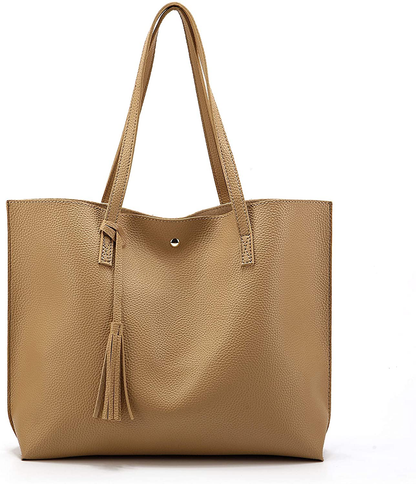 Women's Tote Bags Top Handle Satchel Handbags Faux Leather Tassel Shoulder Purse