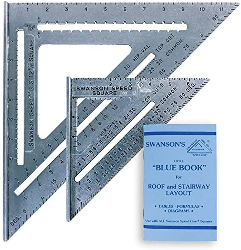 Swanson Tool Co S0101CB Speed Square Layout Tool with Blue Book and Combination Square Value Pack