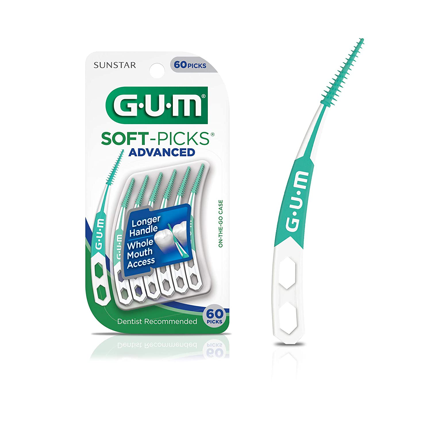 GUM - 650R Soft-Picks Advanced Dental Picks, 60 Count