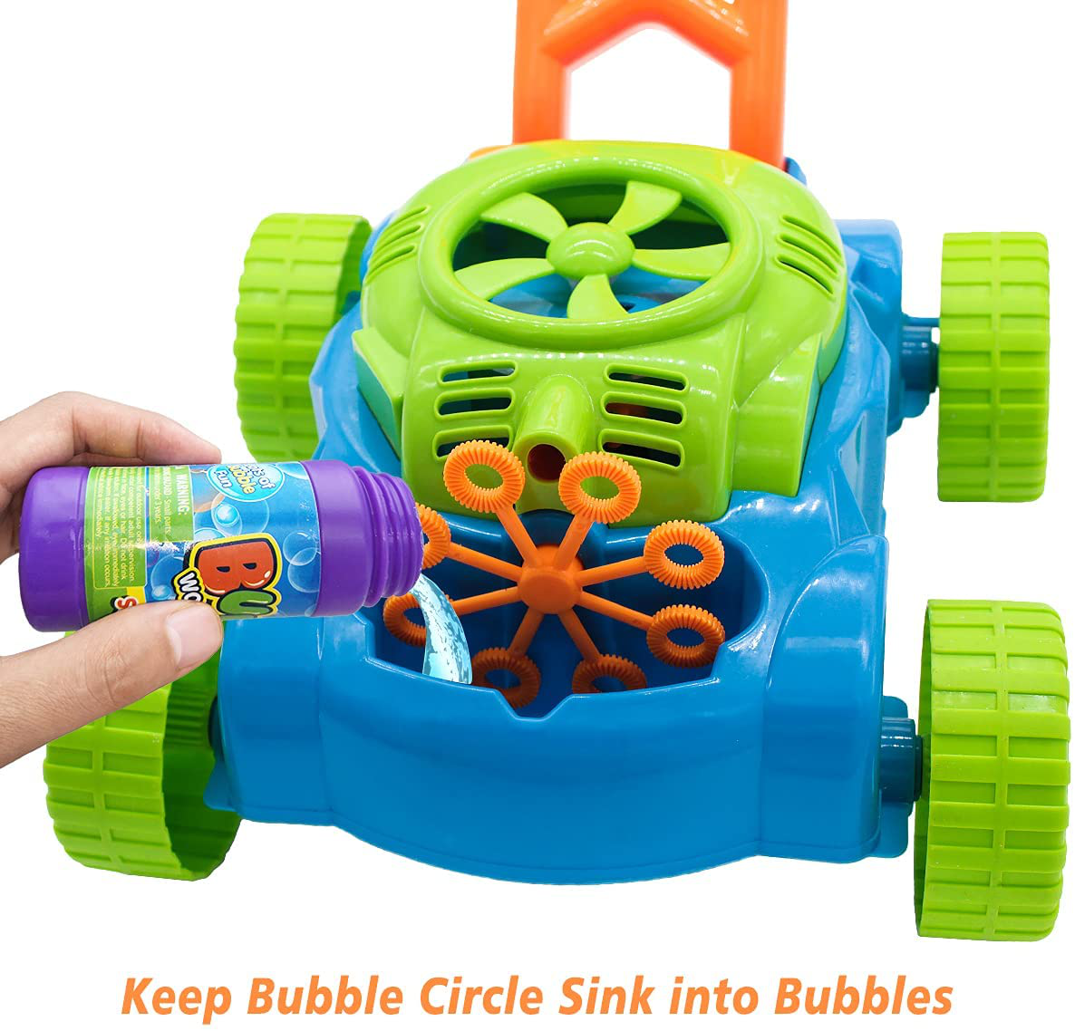Lydaz Bubble Mower for Toddlers, Kids Bubble Blower Machine Lawn Games, Outdoor Push Toys, Halloween Christmas Birthday Toys Gifts for Preschool Baby Boys Girls