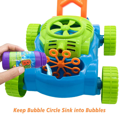 Lydaz Bubble Mower for Toddlers, Kids Bubble Blower Machine Lawn Games, Outdoor Push Toys, Halloween Christmas Birthday Toys Gifts for Preschool Baby Boys Girls