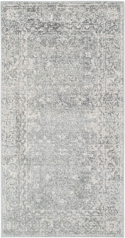 Safavieh Evoke Collection EVK270Z Shabby Chic Distressed Non-Shedding Stain Resistant Living Room Bedroom Accent Rug, 2'2" x 4', Silver / Ivory