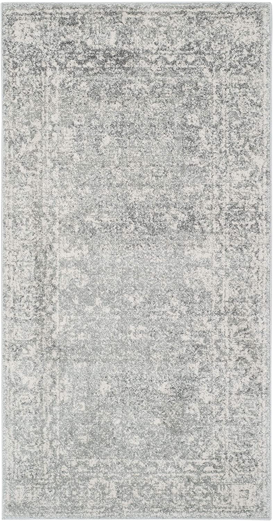 Safavieh Evoke Collection EVK270Z Shabby Chic Distressed Non-Shedding Stain Resistant Living Room Bedroom Accent Rug, 2'2" x 4', Silver / Ivory