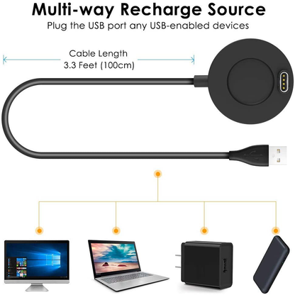 2 Pack Charger Compatible with Garmin Vivoactive 3 4 4S/ Fenix 5 / Fenix 6 6S 6X / Venu Sq Music