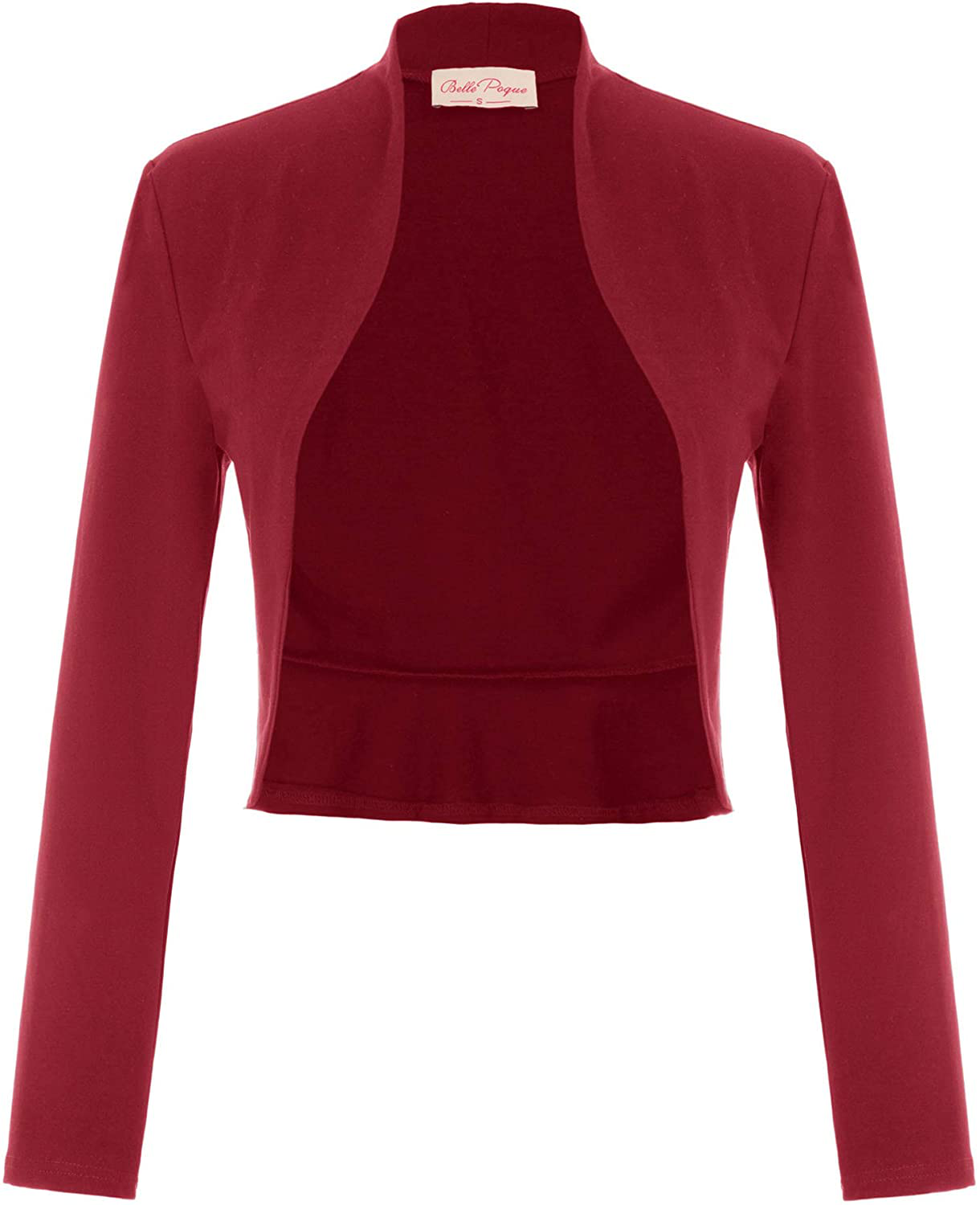 Belle Poque Women's Vintage Cropped Shrug Open Front Long Sleeve Ruffled Bolero Cardigan…
