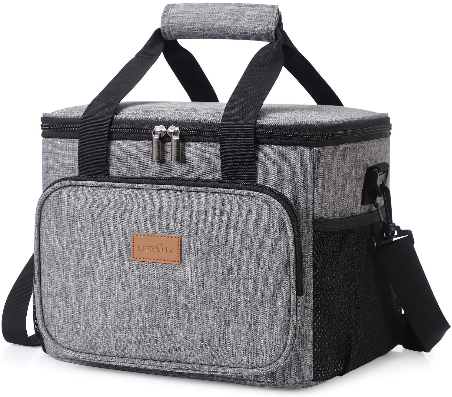 Lifewit Collapsible Cooler Bag Insulated 24L ( 40-Can ), Large Leakproof Soft Sided Portable Cooler Bag for Outdoor Travel Beach Picnic Camping BBQ Party, Grey