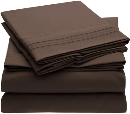 Mellanni Bed Sheet Set - Brushed Microfiber 1800 Bedding - Wrinkle, Fade, Stain Resistant - 3 Piece (Twin, Baby Blue)