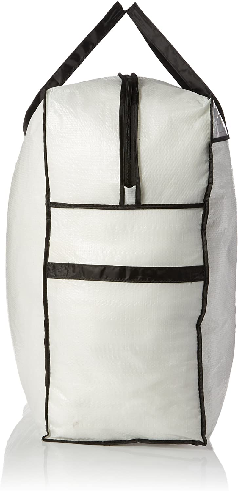 Household Essentials 2622 MightyStor Large Storage Bag with Handles | Clothing and Linen Storage Bag | White Tarp with Black Trim