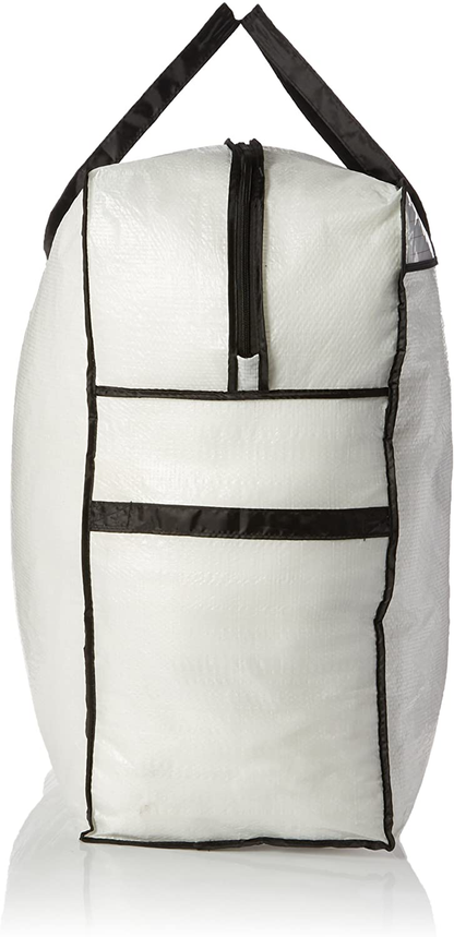 Household Essentials 2622 MightyStor Large Storage Bag with Handles | Clothing and Linen Storage Bag | White Tarp with Black Trim