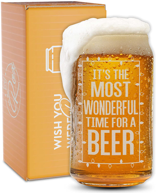 Beer Can Glass-It's The Most Wonderful Time For A Beer
