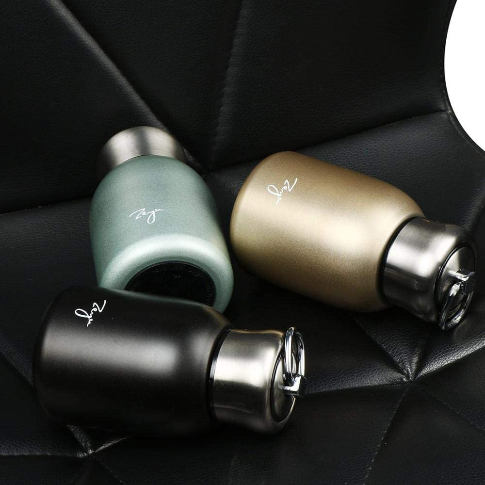 Mini 9 oz Stainless Steel Water Bottle, 280ML Vacuum Insulated Water Bottle Leak Proof Sport Tumbler Cup Hot and Cold Water Bottle (Silver)