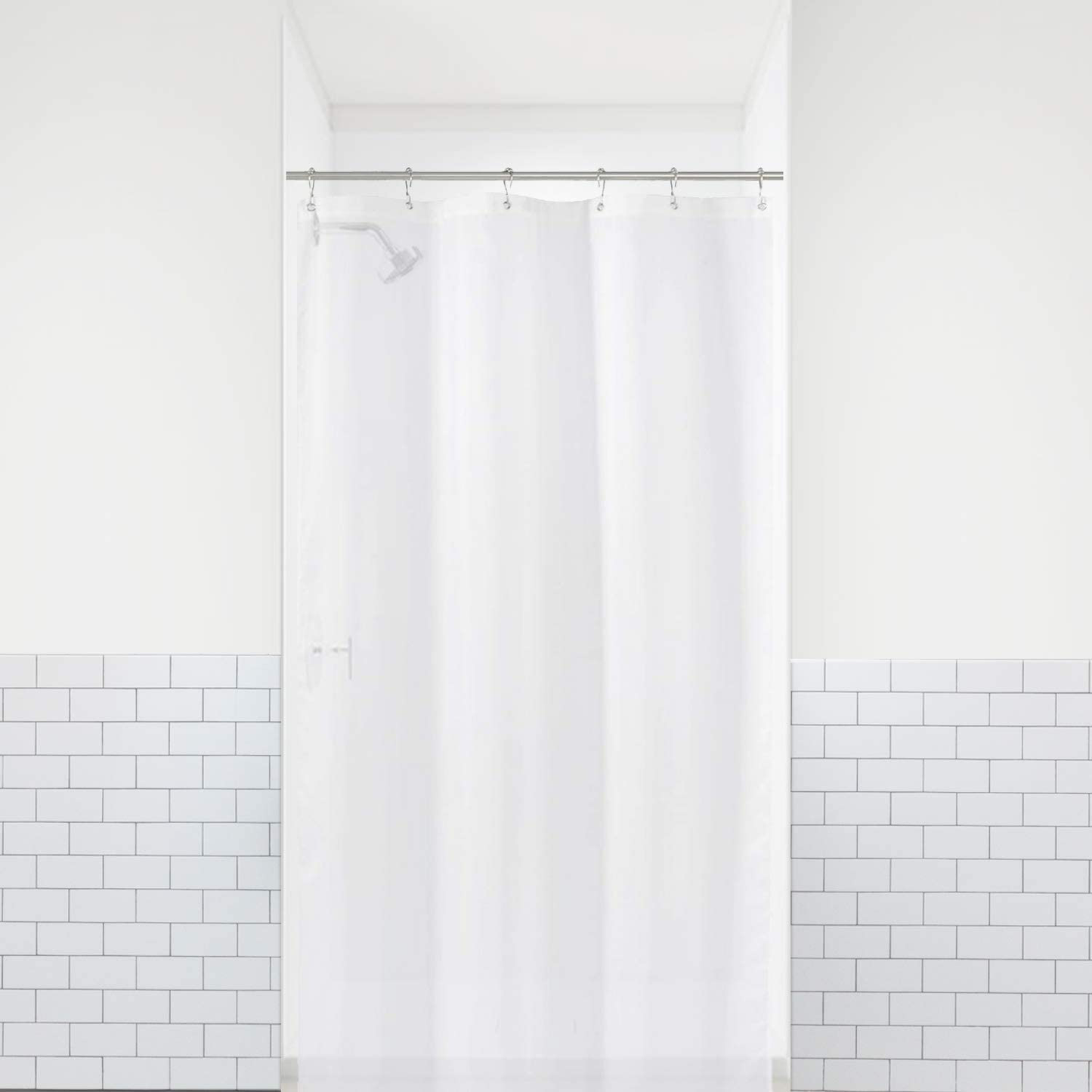 LiBa PEVA 8G Bathroom Small Shower Stall Curtain Liner, 36" W x 72" H Narrow Size, Clear, 8G Heavy Duty Waterproof Shower Stall Curtain Liner