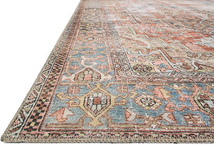 Loloi II Loren Collection Vintage Printed Persian Area Rug 3'-6" x 5'-6" Plum/Multi
