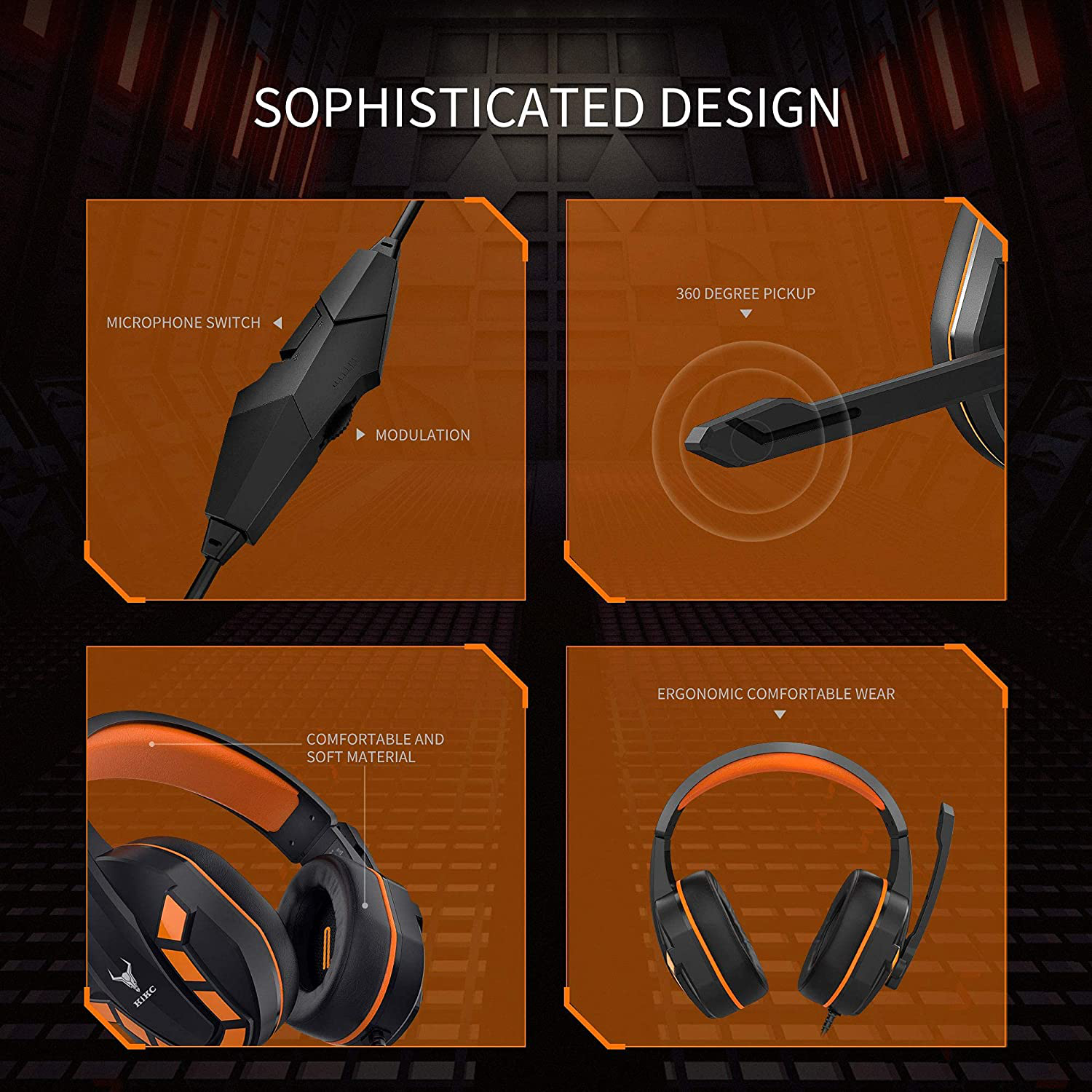 Gaming Headset with Mic and Controllable Volume for Xbox One, PS5, PC, Mobile Phone and Notebook