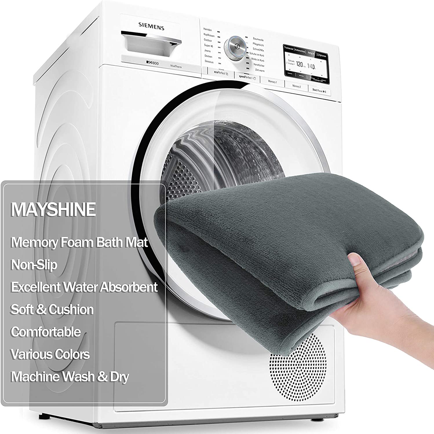 Memory Foam Bathroom Rugs Non-Slip Water Absorbent Fast Dry Luxury Soft Bath mat