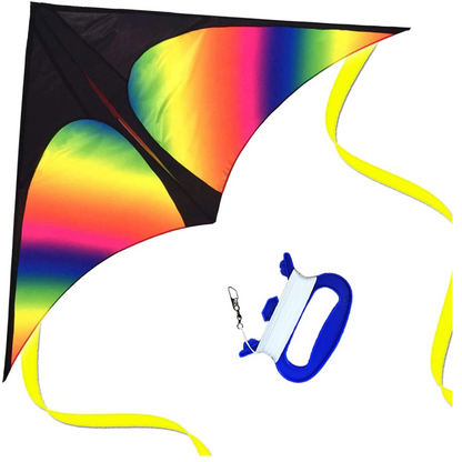 Easy Flyer Rainbow Delta Kite With Kit Line And Swivel Included