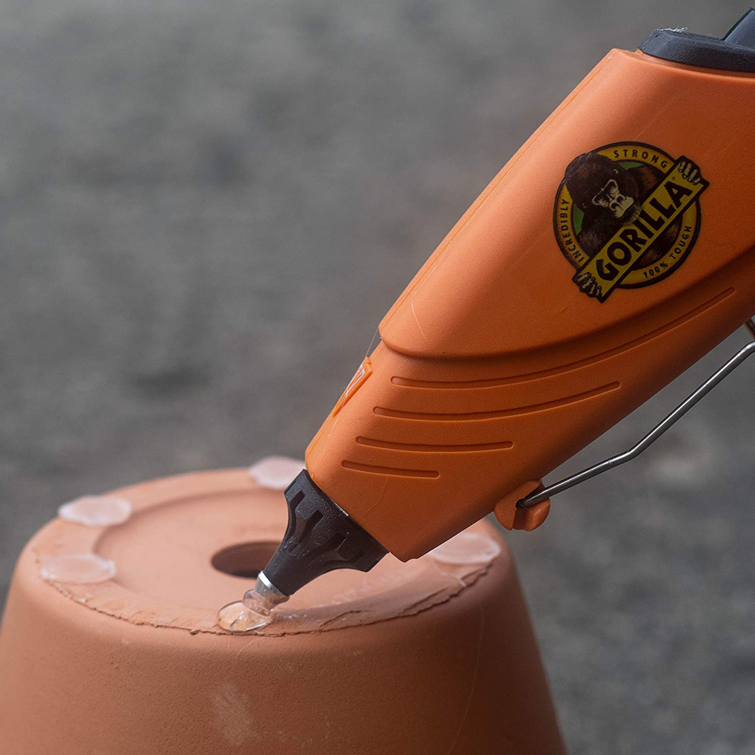 Gorilla 104987 Full Size Hot Glue Gun and Sticks, 45, Orange