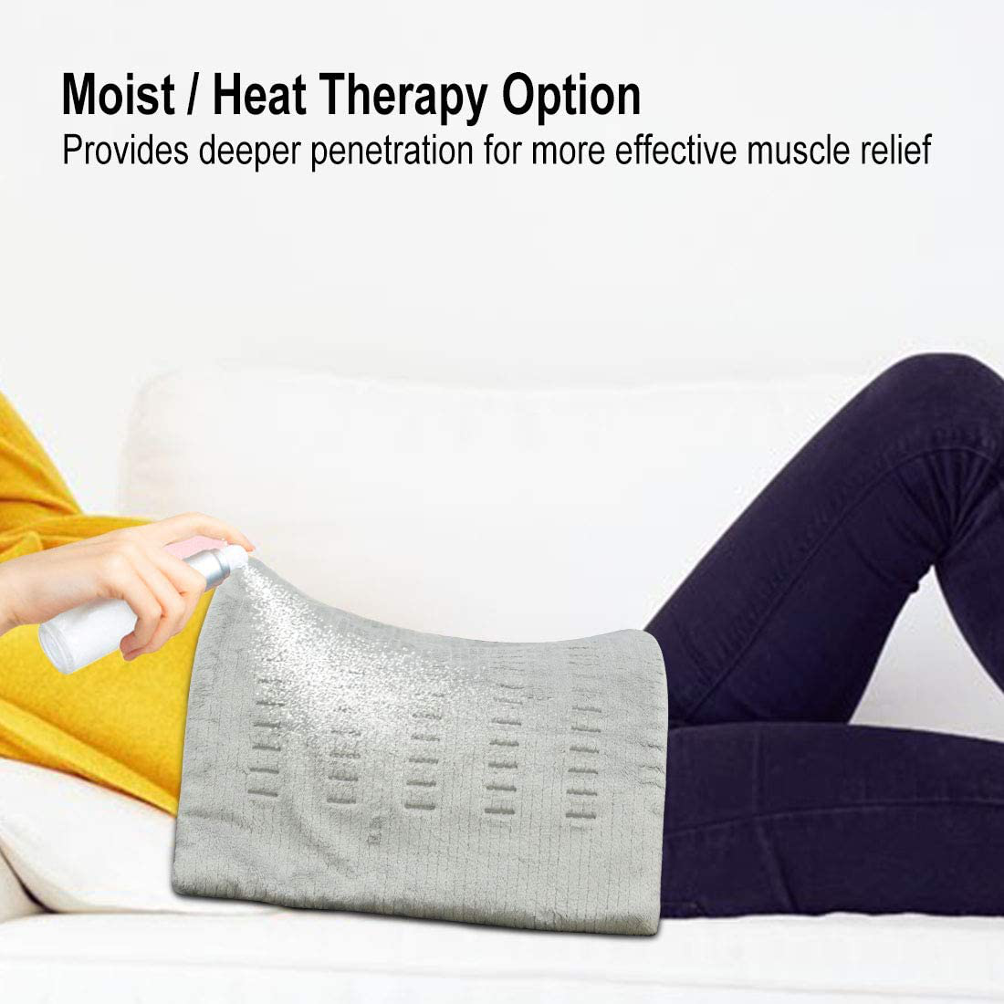 XL King Size 12” x 24” - Heating Pad Ultra-Soft with Moist & Dry Heat Therapy Options & Auto Shut-Off