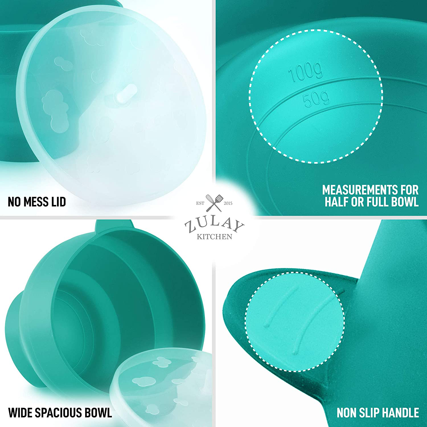 Zulay Kitchen Microwave Popcorn Popper Collapsible, BPA Free Silicone Popcorn Popper Microwave Collapsible Bowl, Quick & Easy Popcorn Popper Silicone Microwave (Aqua)