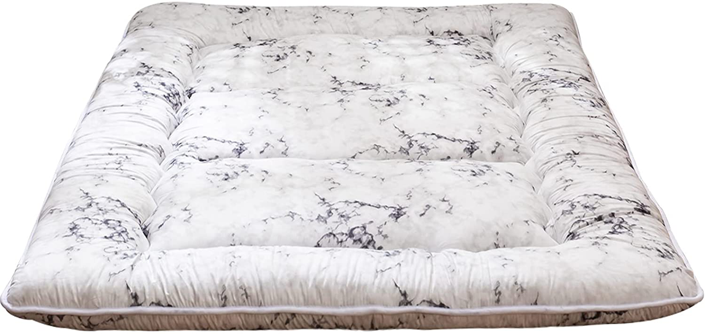 Floral Japanese Futon Floor Mattress, Bed Mattress Topper with Roll Up Design 