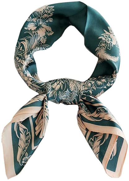 FONYVE Silk Feeling Scarf Medium Square Satin Head Scarf for Women 27.5 × 27.5 inches