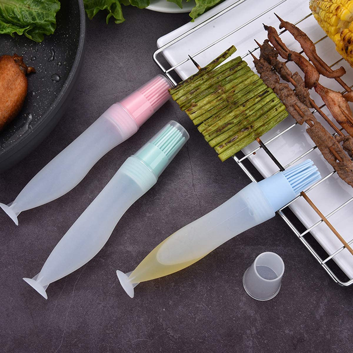 Food Grade Silicone BBQ Basting Bottle Brushes