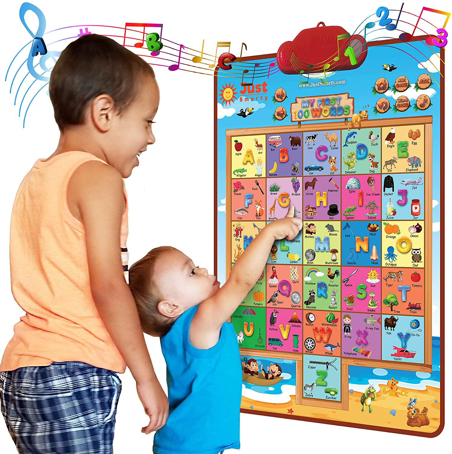 Just Smarty Interactive 100 Words Learning Poster