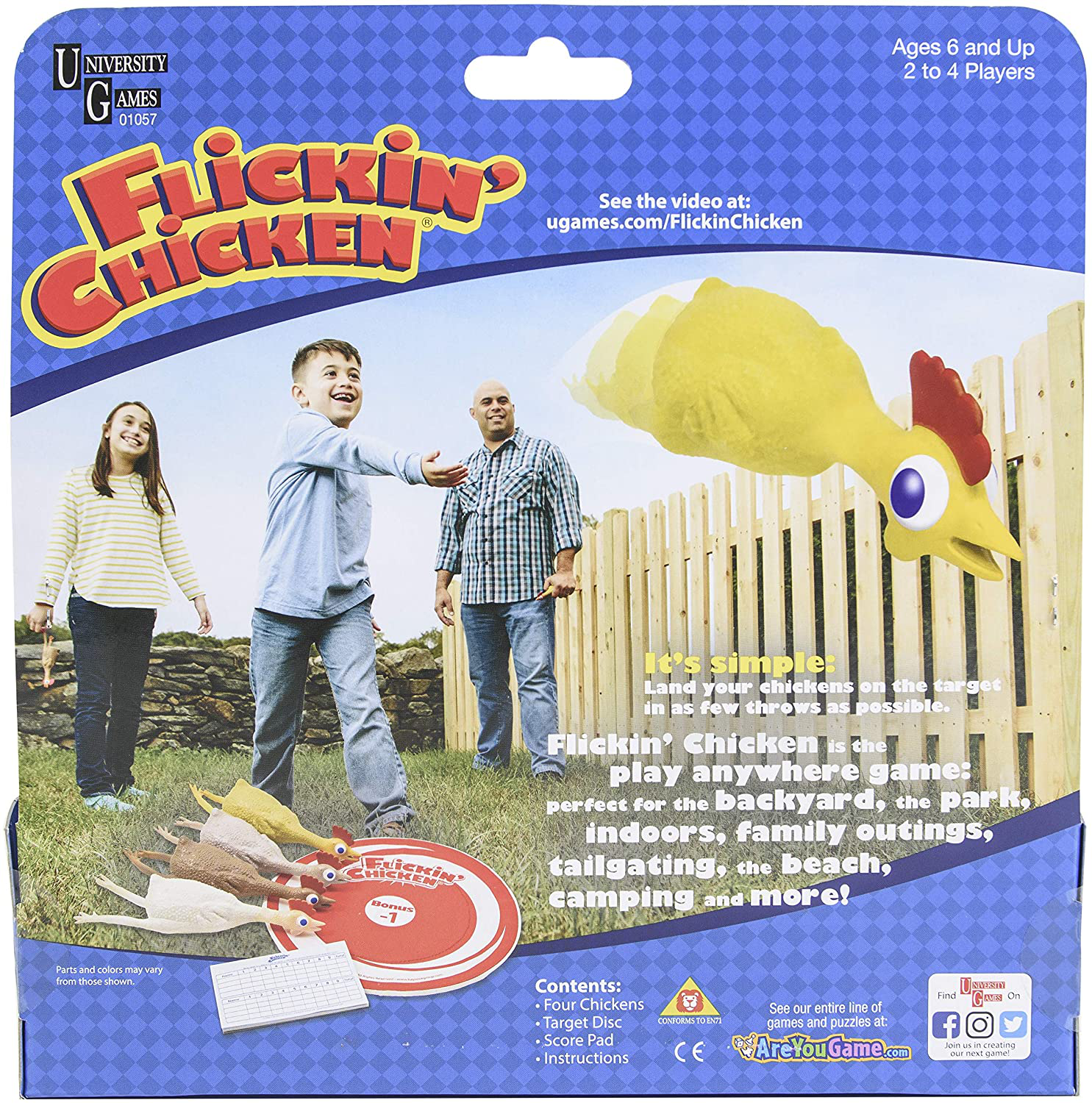 University Games Flickin’ Chicken Outdoor Toss Game for Kids