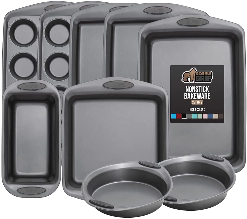 Multipack Gorilla Grip Bakeware Sets, Nonstick, Heavy Duty Carbon Steel