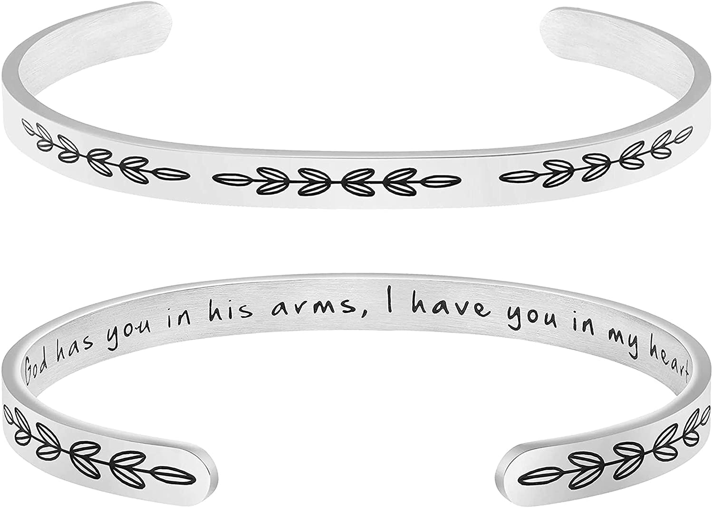 Joycuff Inspirational Bracelets for Women Mom Personalized Gift for Her Engraved Mantra Cuff Bangle Crown Birthday Jewelry