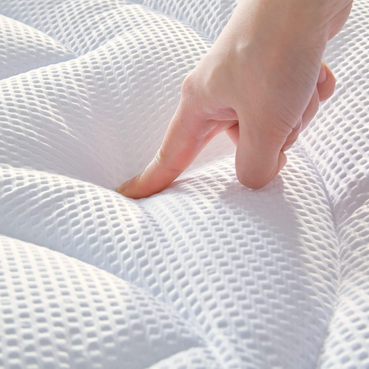 SLEEP ZONE Premium Mattress Pad Cover Cooling Overfilled Fluffy Soft Topper Zone Design Upto 21 inch Deep Pocket with Athletic Grade Elastic Skirt, White, Queen